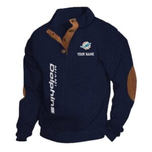 Miami Dolphins Knitted Stand Collar Sweatshirt AMCCLG001350