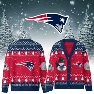 New England Patriots Premium Christmas Knit Cardigan Custom Name AMCCLG001767