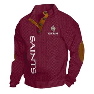 New Orleans Saints Knitted Stand Collar Sweatshirt AMCCLG001366