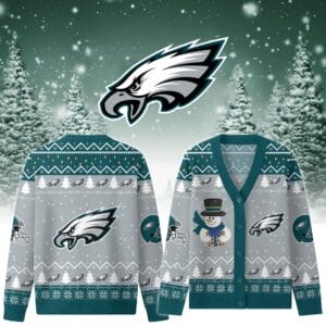 Philadelphia Eagles Premium Christmas Knit Cardigan Custom Name AMCCLG001771