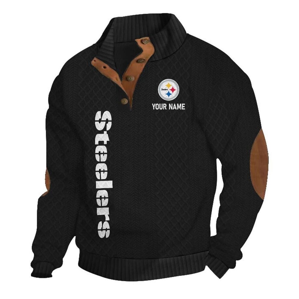 Pittsburgh Steelers Knitted Stand Collar Sweatshirt AMCCLG001368 - Image 2