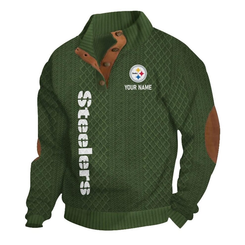 Pittsburgh Steelers Knitted Stand Collar Sweatshirt AMCCLG001368 - Image 3