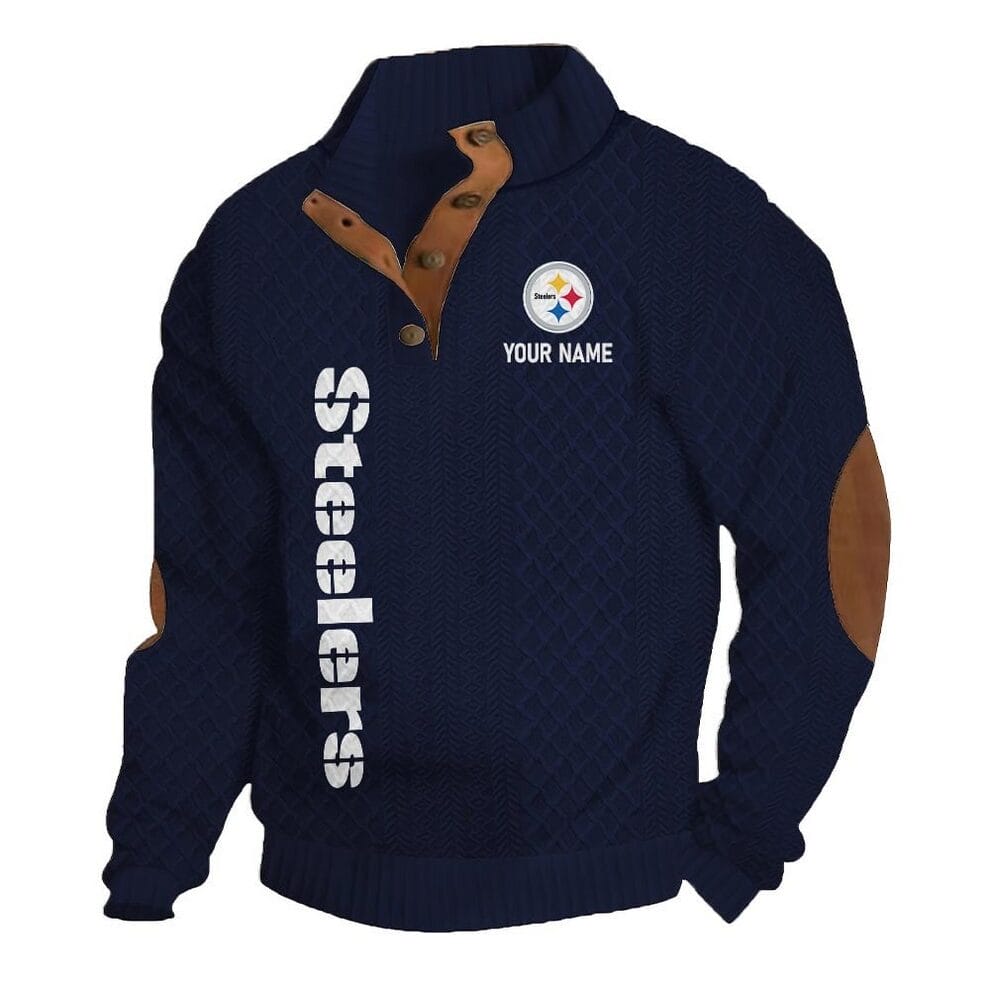 Pittsburgh Steelers Knitted Stand Collar Sweatshirt AMCCLG001368 - Image 5