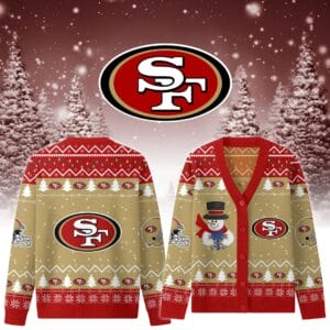 San Francisco 49ers Premium Christmas Knit Cardigan Custom Name AMCCLG001773