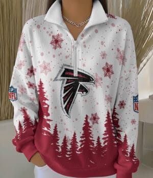 Atlanta Falcons 2025 Edition Quarter Zip Corduroy Sweatshirt for Christmas AMCCLG001438