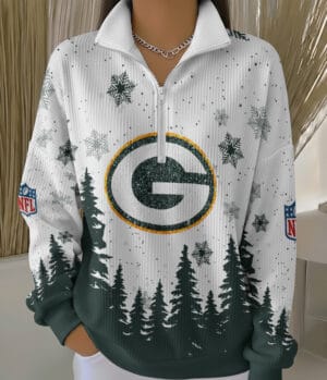 Green Bay Packers 2025 Edition Quarter Zip Corduroy Sweatshirt for Christmas AMCCLG001463