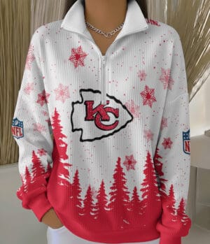 Kansas City Chiefs 2025 Edition Quarter Zip Corduroy Sweatshirt for Christmas AMCCLG001478