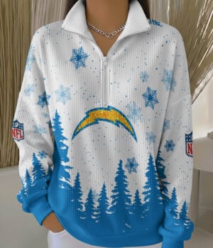 Los Angeles Chargers 2025 Edition Quarter Zip Corduroy Sweatshirt for Christmas AMCCLG001511