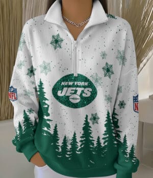 New York Jets 2025 Edition Quarter Zip Corduroy Sweatshirt for Christmas AMCCLG001526