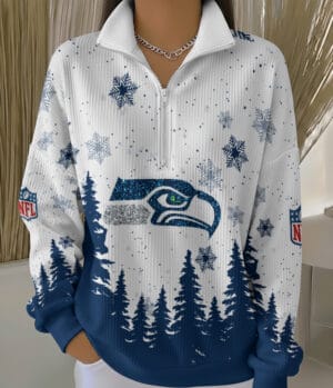 Seattle Seahawks 2025 Edition Quarter Zip Corduroy Sweatshirt for Christmas AMCCLG001447