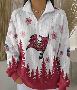 Tampa Bay Buccaneers 2025 Edition Quarter Zip Corduroy Sweatshirt for Christmas AMCCLG001513