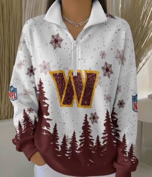Washington Commanders 2025 Edition Quarter Zip Corduroy Sweatshirt for Christmas AMCCLG001530