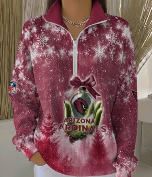 Arizona Cardinals 2025 Edition Quarter Zip Corduroy Sweatshirt for Christmas AMCCLG001471