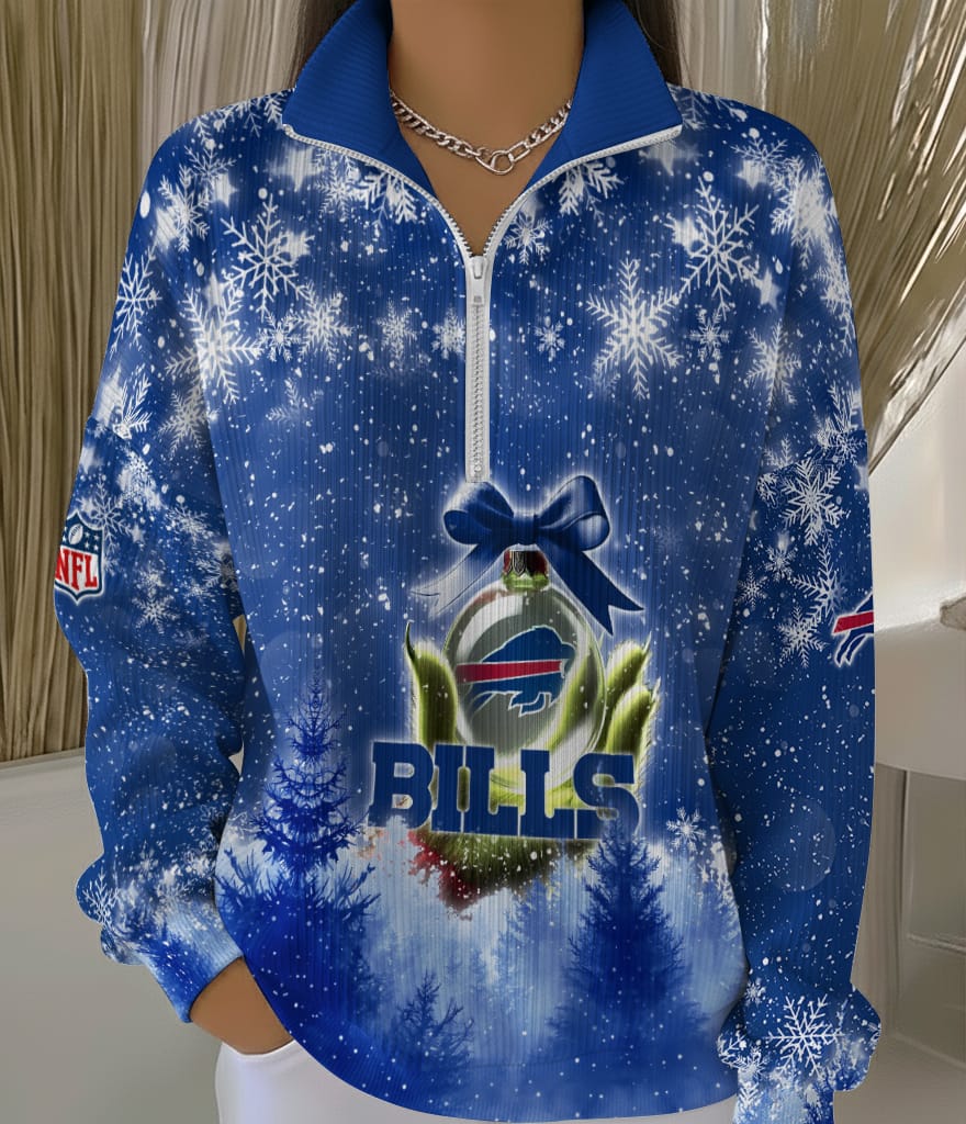 Buffalo Bills 2025 Edition Quarter Zip Corduroy Sweatshirt for Christmas AMCCLG001444