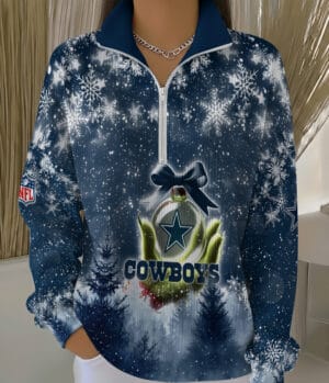 Dallas Cowboys 2025 Edition Quarter Zip Corduroy Sweatshirt for Christmas AMCCLG001499