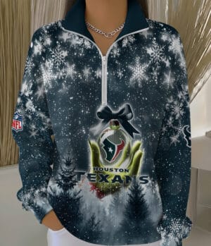 Houston Texans 2025 Edition Quarter Zip Corduroy Sweatshirt for Christmas AMCCLG001508