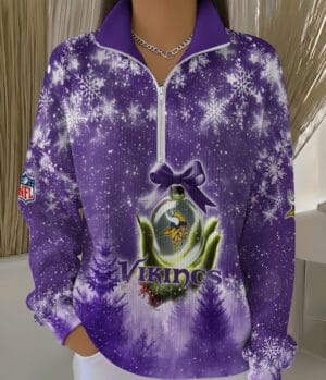 Minnesota Vikings 2025 Edition Quarter Zip Corduroy Sweatshirt for Christmas AMCCLG001475