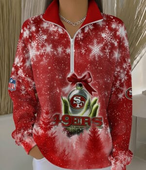 San Francisco 49ers 2025 Edition Quarter Zip Corduroy Sweatshirt for Christmas AMCCLG001496