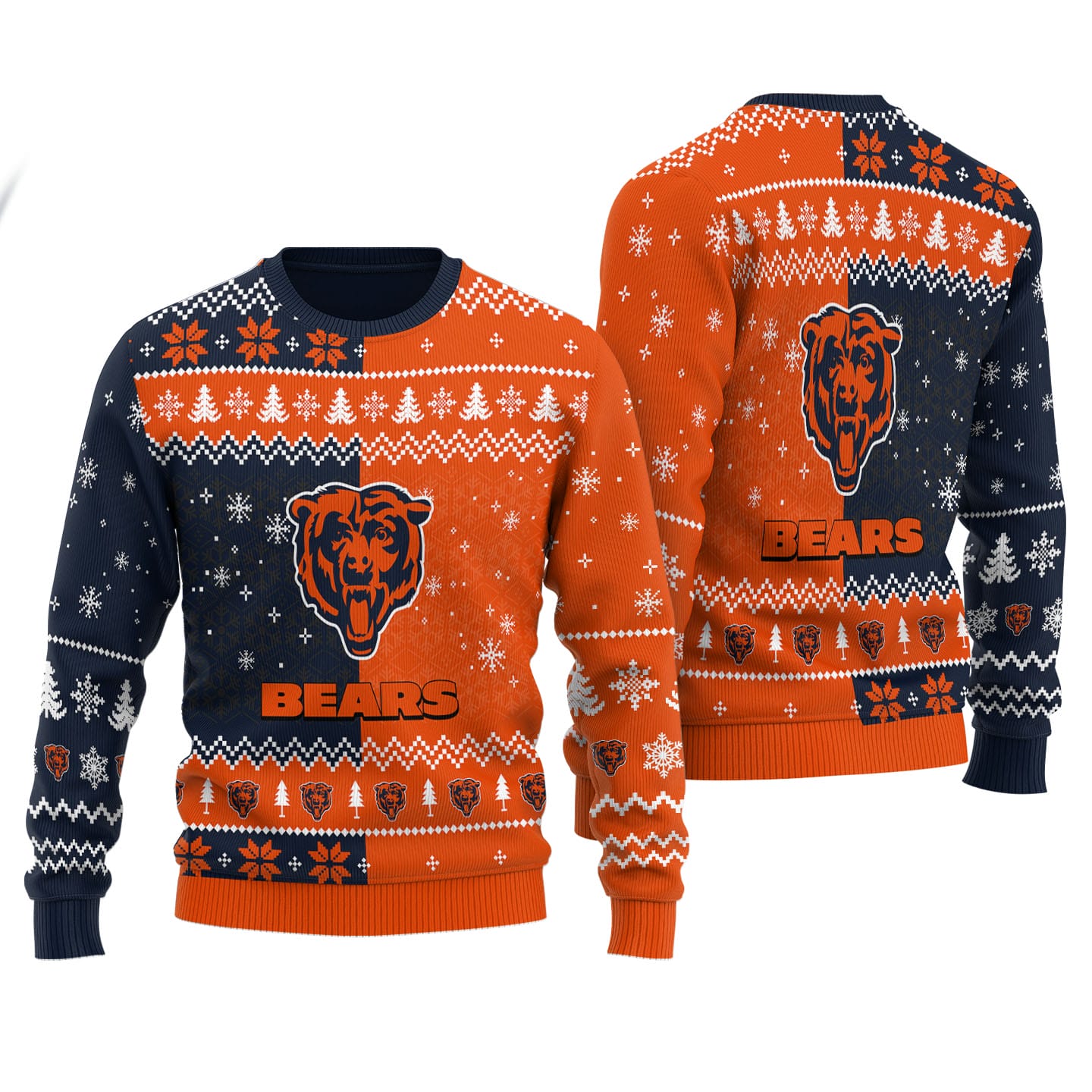 Chicago Bears Personalized Ugly Christmas Sweater AMCCLG001793