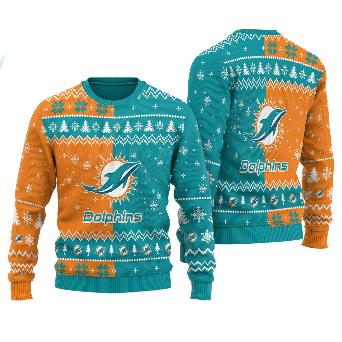 Miami Dolphins Personalized Ugly Christmas Sweater AMCCLG001834