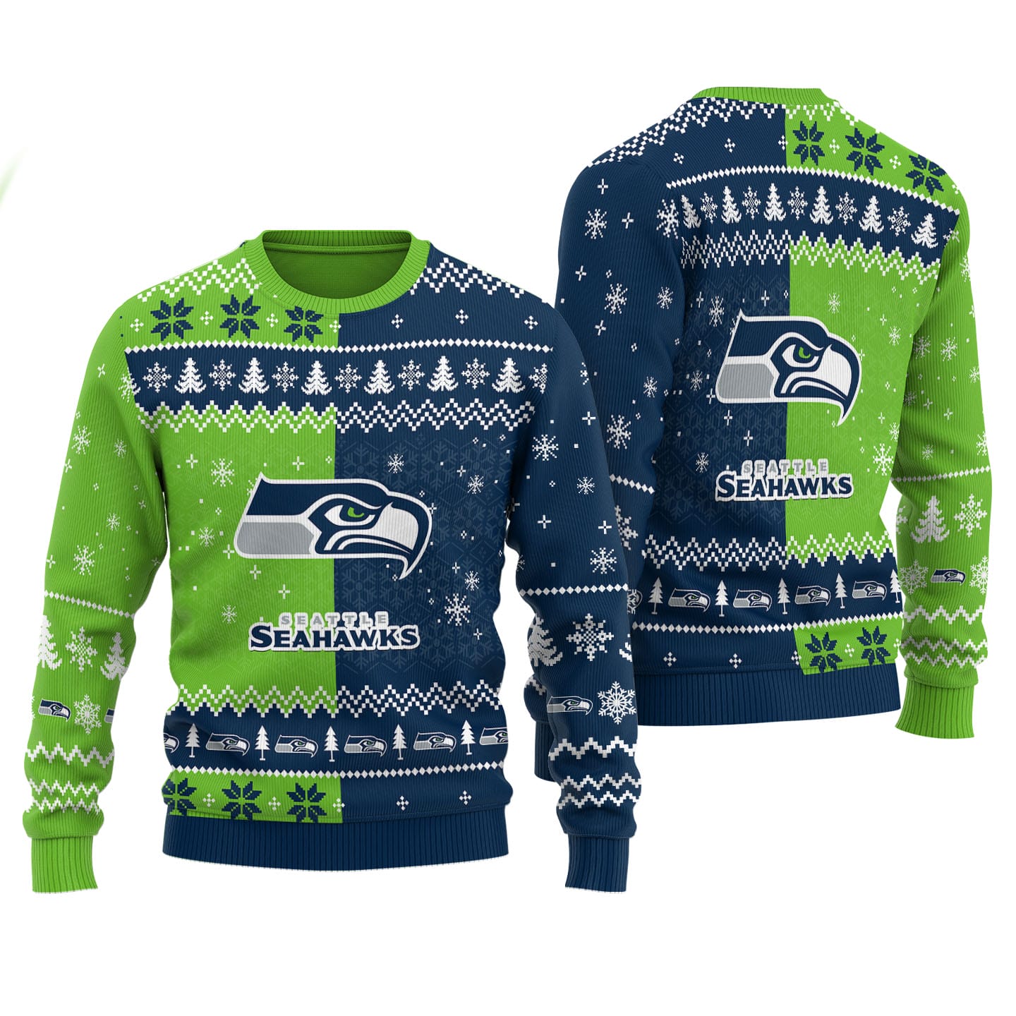 Seattle Seahawks Personalized Ugly Christmas Sweater AMCCLG001862