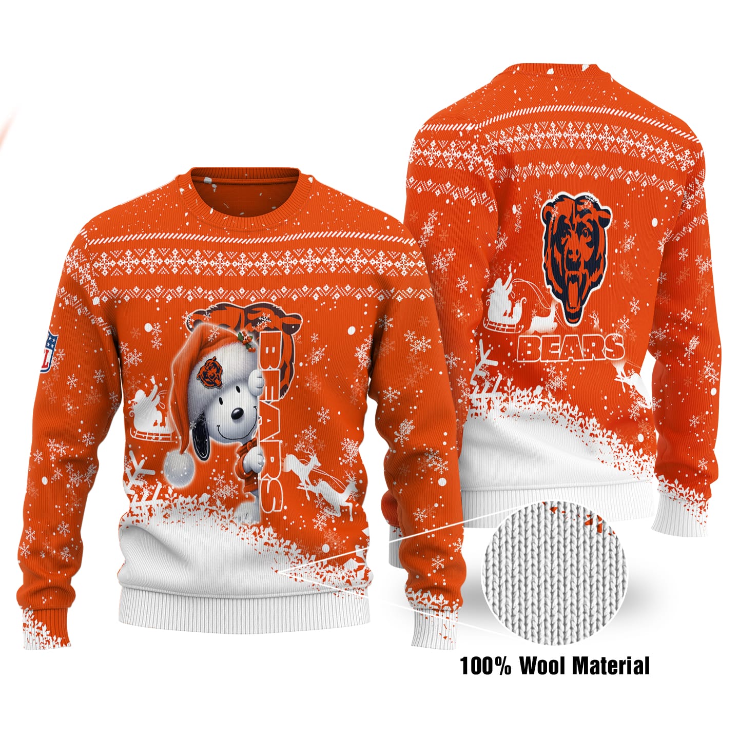 Chicago Bears Personalized Ugly Christmas Sweater AMCCLG001792