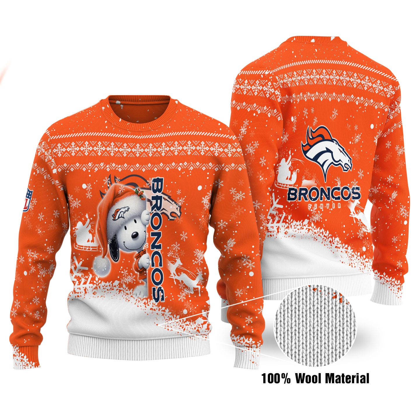 Denver Broncos Personalized Ugly Christmas Sweater AMCCLG001806