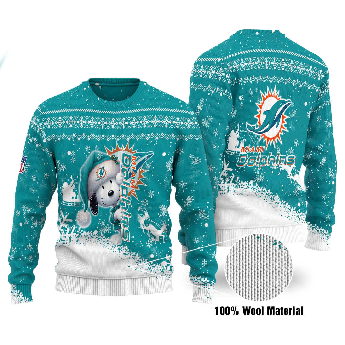 Miami Dolphins Personalized Ugly Christmas Sweater AMCCLG001835