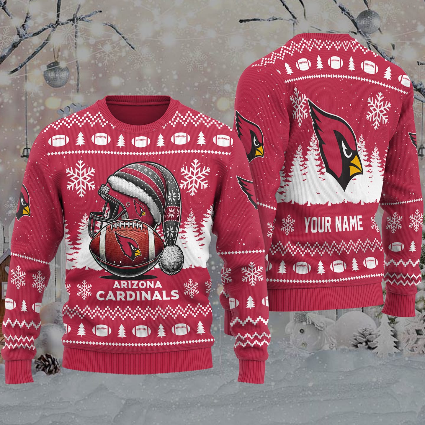 Arizona Cardinals Personalized Ugly Christmas Sweater AMCCLG001779