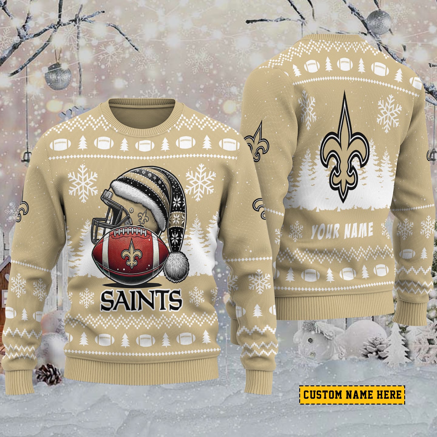 New Orleans Saints Personalized Ugly Christmas Sweater AMCCLG001843