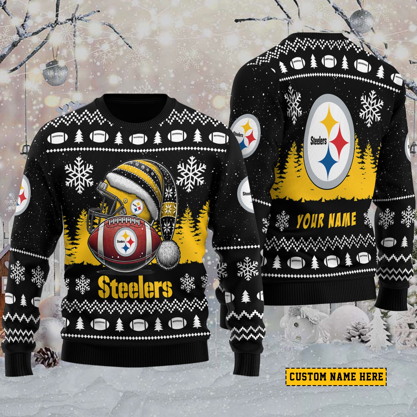 Pittsburgh Steelers Personalized Ugly Christmas Sweater AMCCLG001855