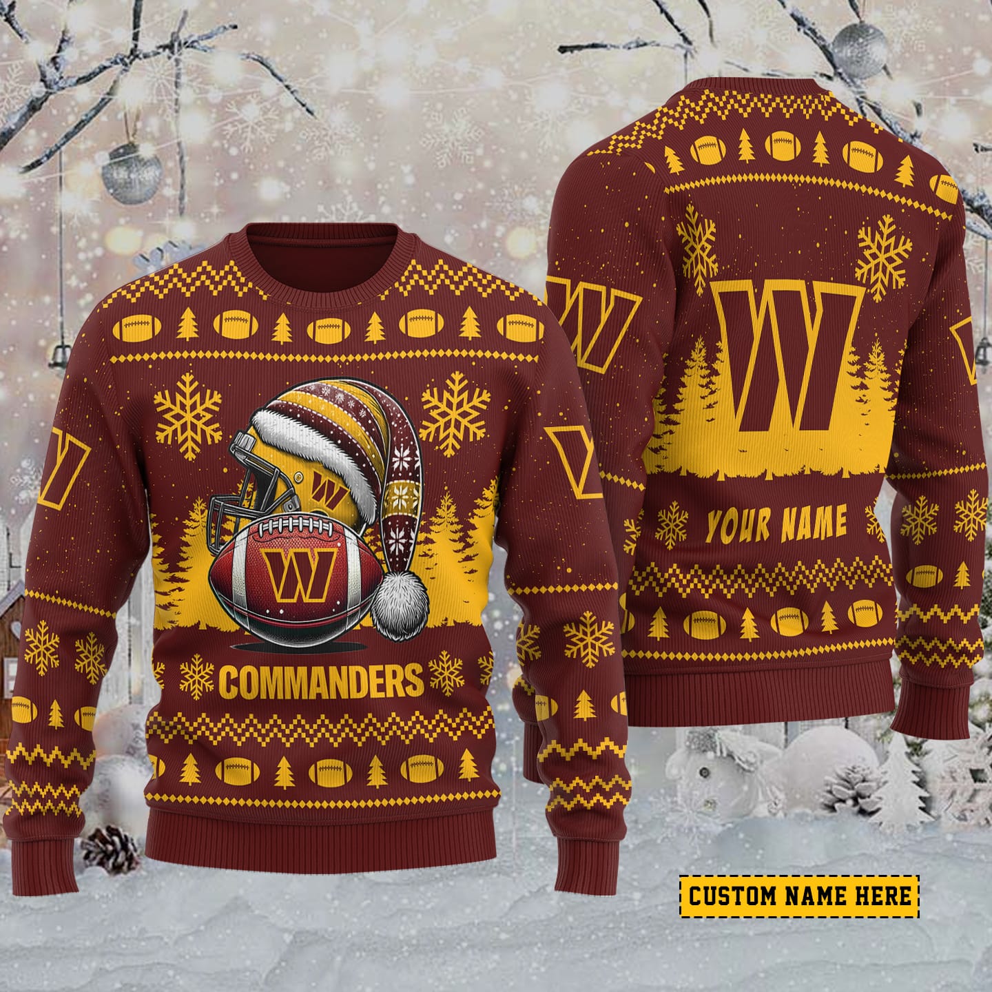 Washington Commanders Personalized Ugly Christmas Sweater AMCCLG001872