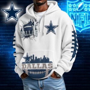 Dallas Cowboys | Premium NFL Waffle Zipper Long Sleeve Hooded Sweatshirt AMCCLG001628