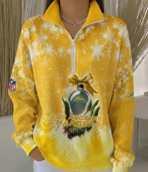Los Angeles Chargers 2025 Edition Quarter Zip Corduroy Sweatshirt for Christmas AMCCLG001519