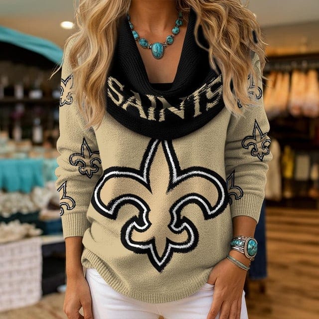 New Orleans Saints Premium Christmas Cowl Neck Sweater AMCCLG001894