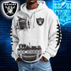 Las Vegas Raiders | Premium NFL Waffle Zipper Long Sleeve Hooded Sweatshirt AMCCLG001635