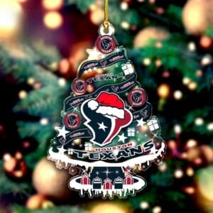Houston Texans Santa Hat Christmas Tree Ornament AMCACS000528