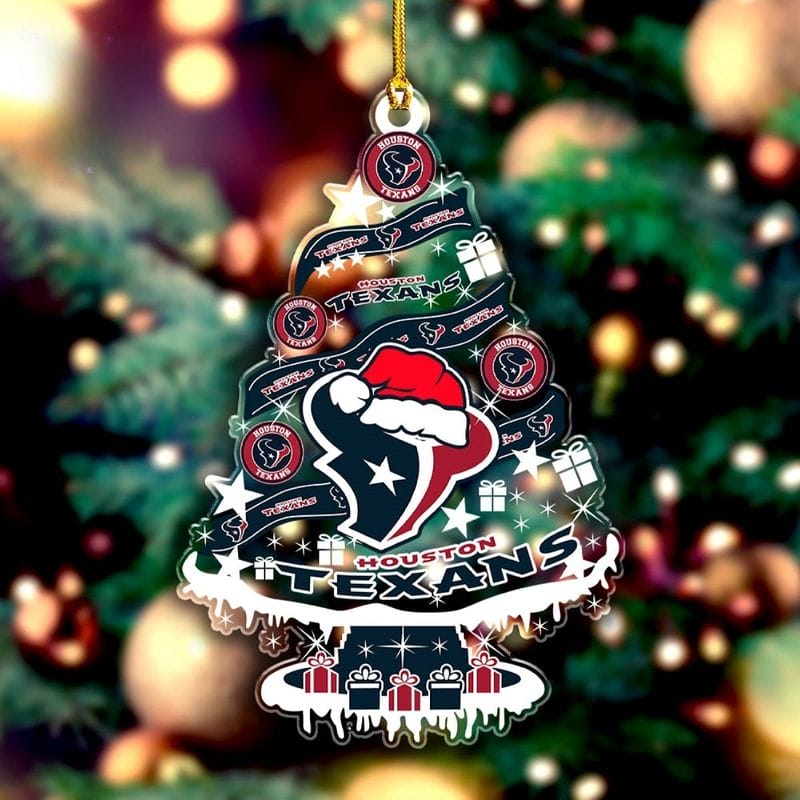 Houston Texans Santa Hat Christmas Tree Ornament AMCACS000528