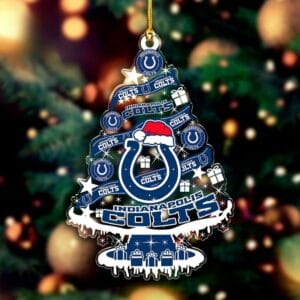 Indianapolis Colts Santa Hat Christmas Tree Ornament AMCACS000529