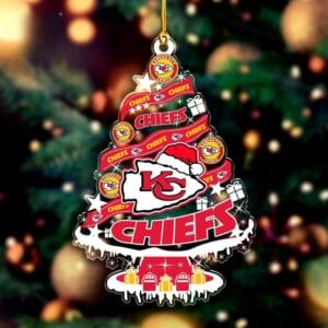 Kansas City Chiefs Santa Hat Christmas Tree Ornament AMCACS000531