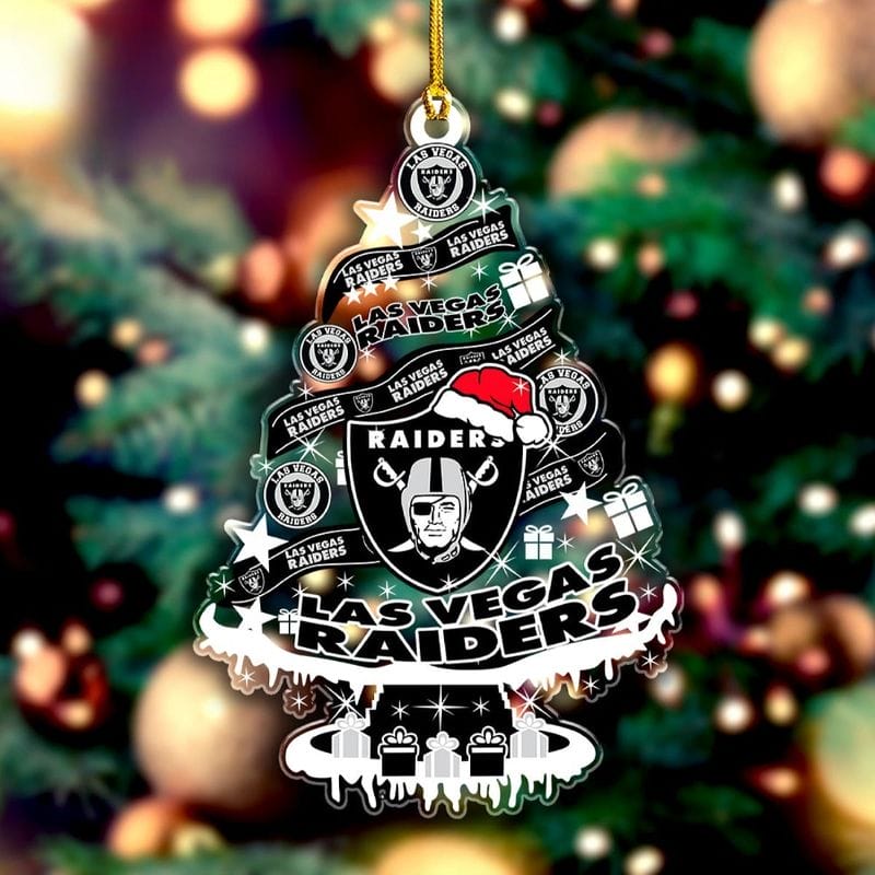 Las Vegas Raiders Santa Hat Christmas Tree Ornament AMCACS000532