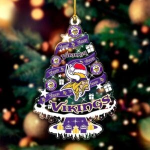 Minnesota Vikings Santa Hat Christmas Tree Ornament AMCACS000536
