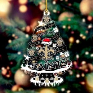 New Orleans Saints Santa Hat Christmas Tree Ornament AMCACS000538