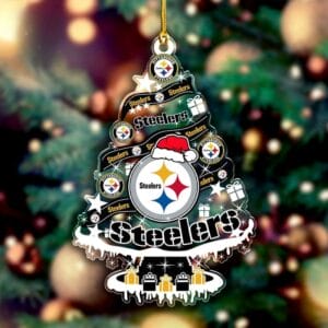 Pittsburgh Steelers Santa Hat Christmas Tree Ornament AMCACS000542