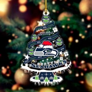 Seattle Seahawks Santa Hat Christmas Tree Ornament AMCACS000544