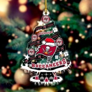 Tampa Bay Buccaneers Santa Hat Christmas Tree Ornament AMCACS000545