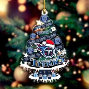 Tennessee Titans Santa Hat Christmas Tree Ornament AMCACS000546