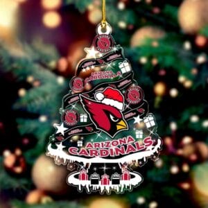 Arizona Cardinals Santa Hat Christmas Tree Ornament AMCACS000516