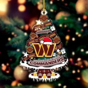 Washington Commanders Santa Hat Christmas Tree Ornament AMCACS000547