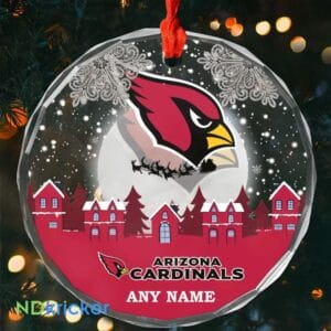 Arizona Cardinals x Christmas Custom Any Name Glass Ornament AMCACS000612